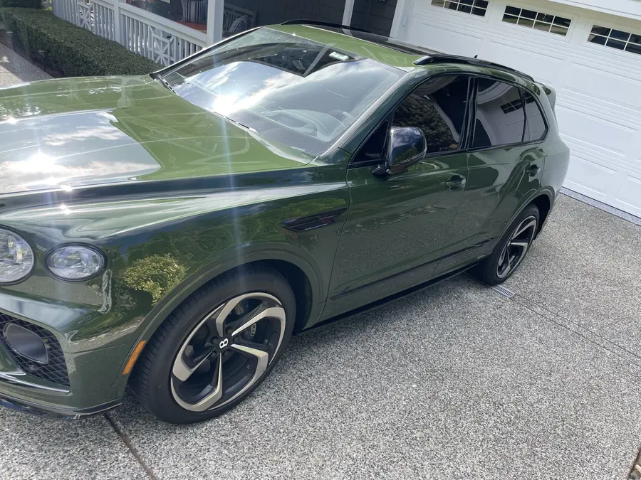Bentley Bentayga side profile after a detail