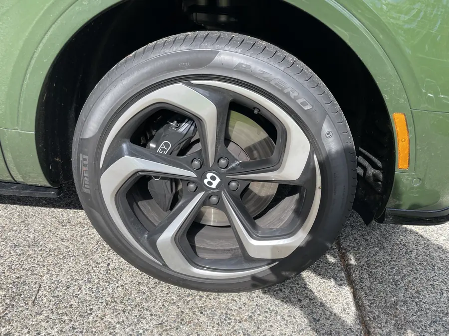 Bentley front wheel cleaned and dressed